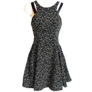 BCBGeneration Fit & Flare Scoop Neck Patterned Mini Skater Dress Size 0 Multi